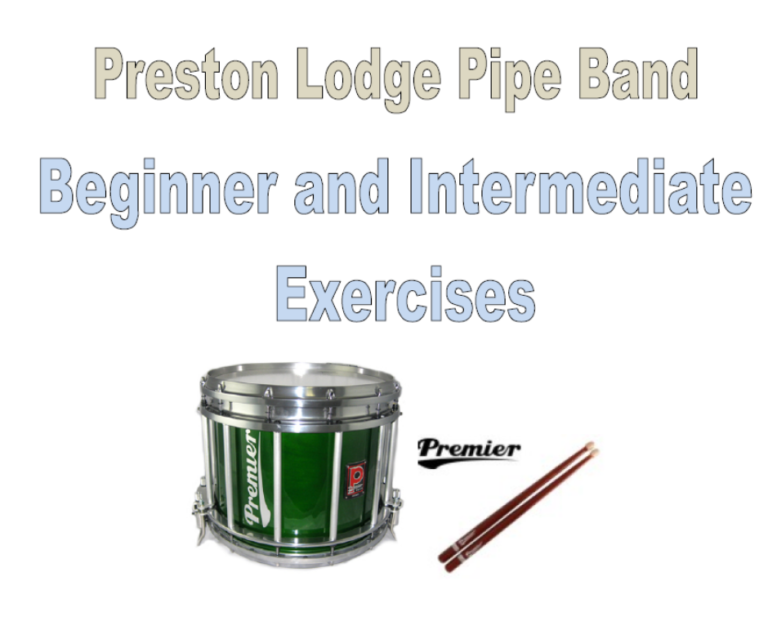 Drumming Snare Beginner/ Intermediate Exercises Scottish Schools